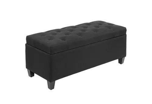 Homcom Sitzbank Schwarz mit Stauraum - Sitzbank für Esszimmer und Wohnzimmer, bietet eleganten Vintage-Glamour und praktischen Stauraum für Bücher oder Decken.