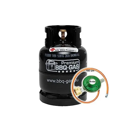 Produktbild Bluecraft Premium BBQ-Gas Flasche 8kg ungefüllt im Set 1 Regler und Schlauch