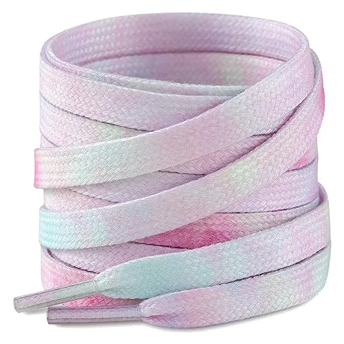 Stepace 2 Paar Färben Schnürsenkel 8 mm Breite Premium Ersatz Bunte Flache Schuhbänder für Turnschuhe, Sportschuhe, Freizeitschuhe Lila-120