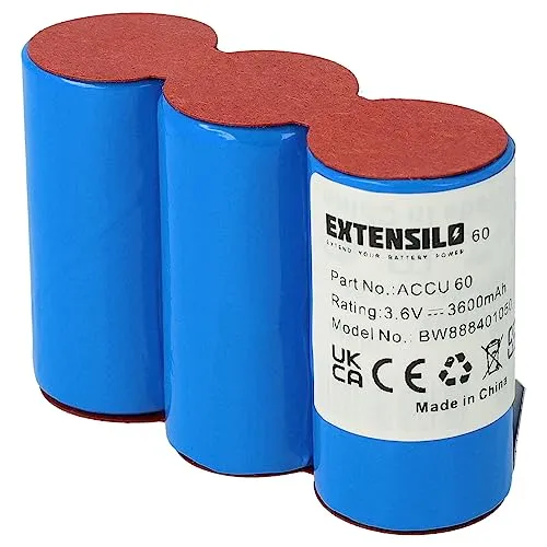 EXTENSILO Akku Ersatz für Gardena Accu 60 (08800-00.630.00), Accu 60 (8800-00.630.00), Accu45, Accu60 für Rasenmäher (3600mAh, 3,6V, NiMH)