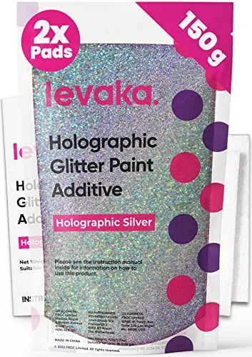 Levaka 150 Gramm Holographischer Glitzer Für Deine Glitzer Tapete – 2 Polierpads Inklusive – Wandfarbe Kompatible Mit Jeder Malerfarbe – Wand Glitzer Für Außen- Innenwände Und Holz