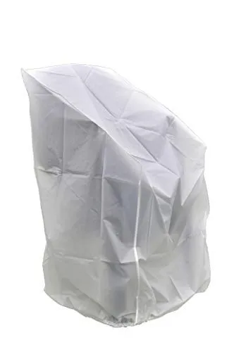 Spetebo Wetterschutzhülle weiß für Stapelstühle - 120 x 62 cm - Wittebrungsbeständige Schutzhülle für Gartenstühle - Abdeckung Haube Wetter Schutz Hülle wasserdicht für Garten Stapel Stuhl