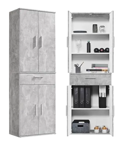 mokebo Mehrzweckschrank Der Praktische (180cm) in Grau