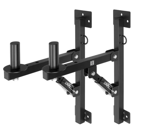 Pronomic WSM-1 PA Lautsprecher Wandhalterung - Lautsprecherwandhalterungen im Set (2 Stück), stabil und verstellbar, ideal für PA- und HiFi-Boxen bis 40 kg, mit Sicherheitssplint und verplombtem Stahlseil.