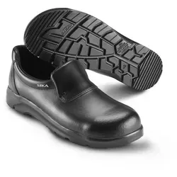 SIKA Optimax Unisex-Sicherheitsloafer mit Zehenkappe – Schwarz, Größe 44 - Robuster Arbeitsschuh mit rutschfester, stoßdämpfender Sohle und antibakterieller Einlegesohle. Ideal für den Einsatz in der Gastronomie und im Gesundheitswesen – für Sicherheit und Komfort bei jeder Schicht.