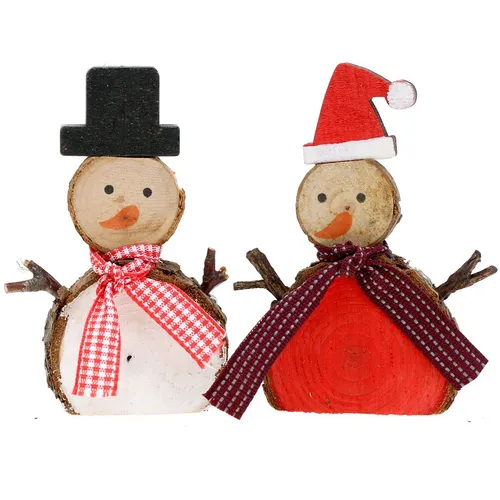 Dekofigur Schneemann Holz Set Weihnachten Dekoration, 9 Stück