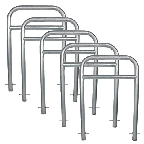 TRUTZHOLM Fahrradständer 5 x Fahrradanlehnbügel in silber von Trutzholm