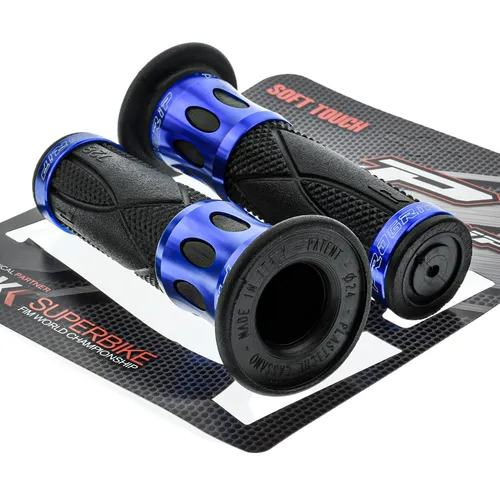 ProGrip Road 728 Lenkergriffe schwarz/blau - Motorradzubehör mit weicher Gel-Gummi-Mischung für optimalen Grip und Langlebigkeit. Ideal für 22mm Lenker, einfach zu montieren und rutschfest.