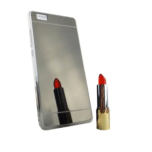 Huawei P8 Lite Handy Hülle Spiegel Mirror Soft Case Schutz Cover Bumper Schwarz