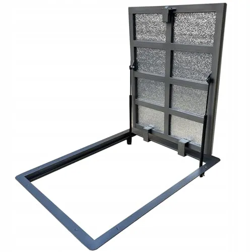 Bodenluke 80x70 cm für Keller Revisionsschacht Begehbare Schachtabdeckung mit stabilem Rahmen und Gasfeder Revisionsklappe Boden 800x700 mm Zugangsdeckel stabil Revision Abdeckung für Terrasse Garage