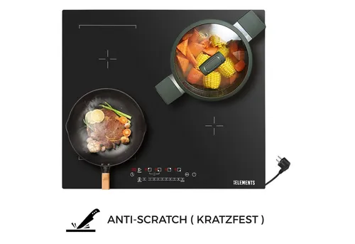 KB Elements Induktions-Kochfeld ELK112AS, AntiScratch (kratzfester Oberfläche), EU Stecker, Flexzone