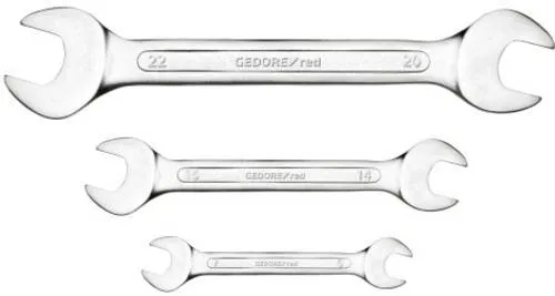 GEDORE red Doppelmaulschlüssel Satz - 8-teilig, SW 6-22 mm, ergonomischer Griff für sicheren Halt auch bei öligen Händen