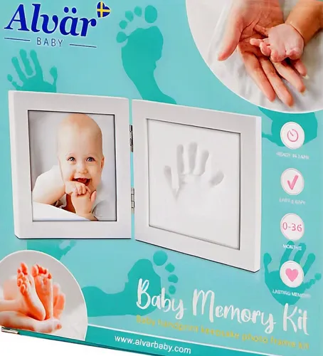 Baby Bilderrahmen Set mit 3D Gipsabdruck