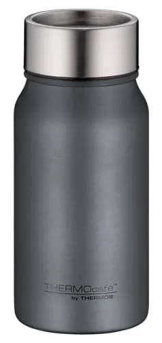 THERMOcafé by THERMOS TC DRINKING MUG graphite grey mat 0,35l, Thermobecher Edelstahl, Isolierbecher, Kaffeebecher to Go Thermo, auslaufsicher, 8h heiß & 16h kalt, spülmaschinenfest, BPA-frei