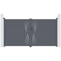Produktbild Casanoov Doppelflügeltor VELETA 300x180cm Grau aus Aluminium