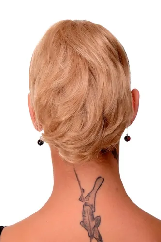 Haarteil Zopf Extension Blond Hellblond kurz wilder Look Butterfly-Klammer T6545