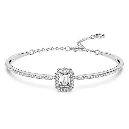 Swarovski Una Armreif – Rhodiniertes Damenarmband mit Kristallen - Armbänder für Damen mit strahlenden Swarovski Kristallen, elegantes Design und perfekte Passform von 16.5 bis 20 cm, ideal für jeden Anlass.