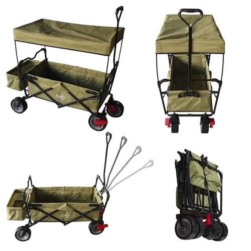 AXI AB200 Premium Faltbarer Bollerwagen mit Dach Faltwagen Gartenwagen Handwagen