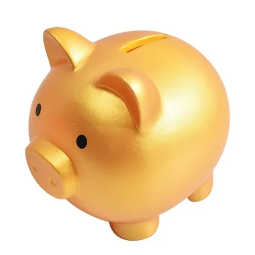 GGTTNRT Sparschwein Piggy Münze Sparschwein, Spardose Kinder, für Heimdekoration Geburtstagsgeschenke Weihnachten Halloween (Gold)