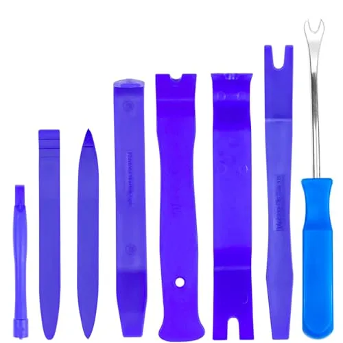 Fousenuk 8 Stück Auto Demontage Werkzeuge Set Blau, Tools Zierleistenkeile Verkleidungs Werkzeug, Hebelwerkzeug Auto, Kunststoff Hebelwerkzeug für Entfernung Autotür Türverkleidung und Platten