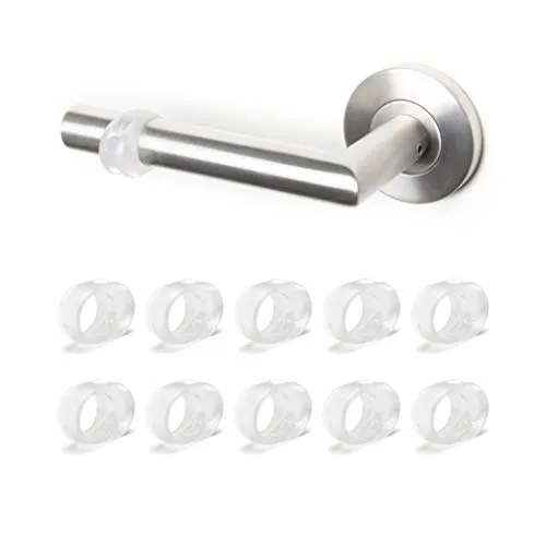 Sossai® Türklinkenpuffer TKP 'Single'| 10 Stück | Farbe: Transparent | Anschlagpuffer, Türstopper, Wandschutz | 1 elastischer Türpuffer Ring