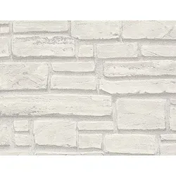 Vliestapete Stein Grau - 1,005.00 x 53.00 cm