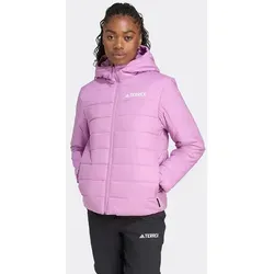 adidas TERREX Outdoorjacke W MT ESS P HO - Wärmende Funktionsjacke - Funktionsjacke für Klettern, wärmend durch Climawarm Technologie, mit Kapuze und sportlichem Schnitt in Preloved Purple.