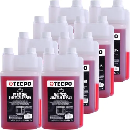 TECPO Zweitaktöl Universal 2-Takt FF Plus 8 Liter, teilsynthetisch, mit Fuel Fresh, für Gemisch & Getrenntschmierung, ideal für Motorsäge, Rasenmäher, Mofa, JASO FD, ISO-L-EGD, API TC, 1:50 mischbar