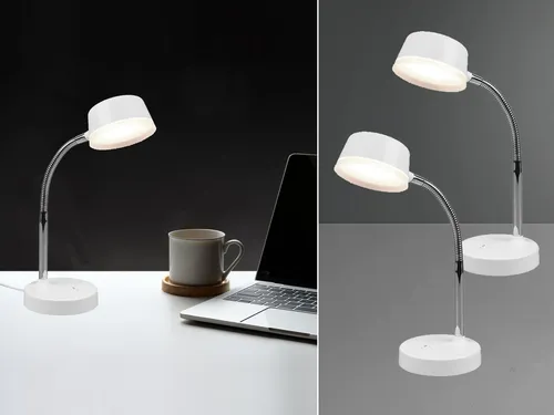 Reality Leuchten LED Schreibtischlampe 2er Set, Warmweiß, Retro Weiß, 34cm