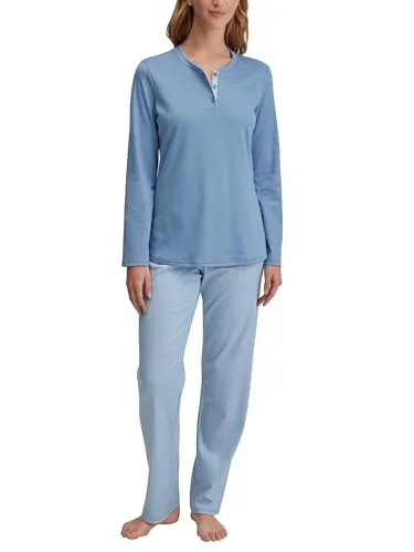 CALIDA Midnight Stripes Damen Pyjama aus 100% Baumwolle von CALIDA