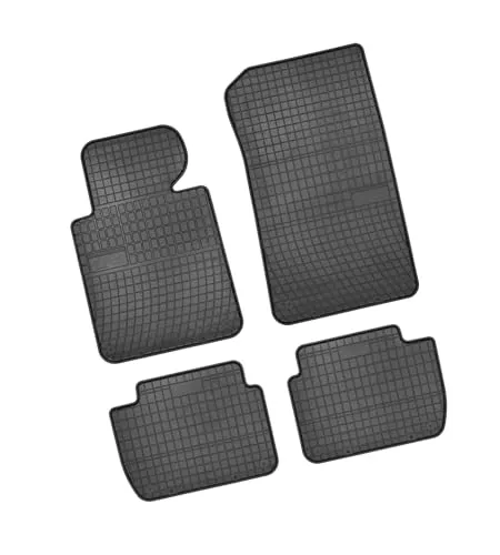 Bär-AfC BM00274 Gummimatten Auto Fußmatten Schwarz, Erhöhter Rand, Set 4-teilig, Passgenau für BMW 3er Typ E46 Baujahr 1998 bis 2007 LIM. und Kombi (Touring)