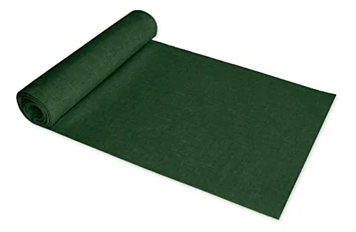 Tischläufer 40 x 100 cm Dunkelgrün rechteckig Leinenoptik Tischdecke Lotuseffekt Tischwäsche Wasserabweisend Tischtuch Fleckenabweisend Bügelfrei Abwischbar Knitterfrei Innen und Außen