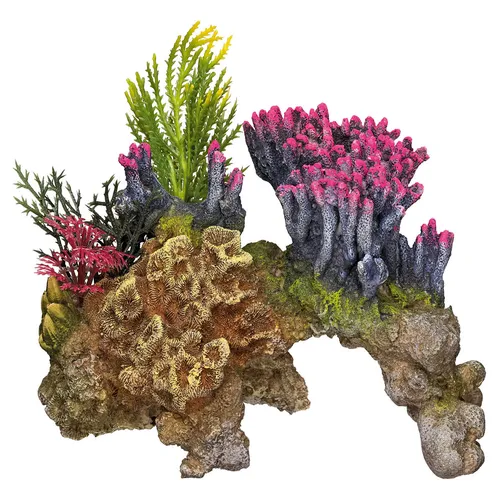 Nobby Aquariendekoration Koralle mit Pflanzen 15,5 x 9 x 10,5 cm