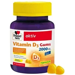 Doppelherz Vitamin D3 2000 I.e.gums - Arzneimittel zur Unterstützung des Immunsystems mit 2000 I.E. Vitamin D pro Gum, gluten- und lactosefrei, leckerer Zitronen-Geschmack, ideal für eine vegetarische Ernährung.