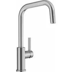 BLANCO JANDORA Küchenarmatur aus massiv Edelstahl - Hochwertige Armatur aus gebürstetem Edelstahl, wassersparend und mit Rückflussverhinderer für gesicherte Wasserqualität - ideal für moderne Küchen.