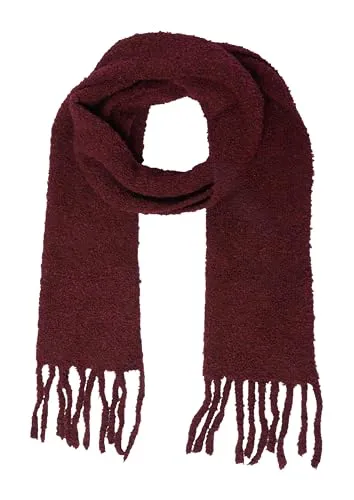 s.Oliver Schal in Bouclé-Optik mit Fransen - Schals für Damen, stylischer Bouclé-Schal mit Fransen, perfekt für einen modischen Look und warme Tage.