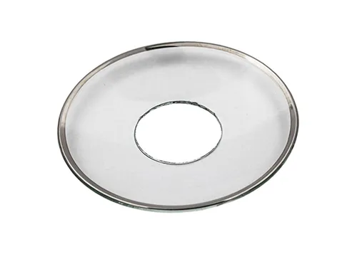 Glas-Kerzenmanschette Silberrand (Bobeche-Tropfenfänger) für Kerzen bis Ø 25 mm