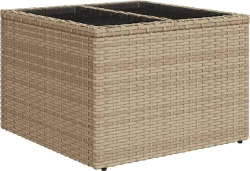 vidaXL Gartentisch mit Glasplatte Beige 55x55x37 cm von vidaXL