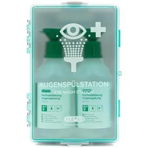 Augenspülstation inkl. 2x 500ml Kochsalzlösung - Eyewash Station für effektive Augenspülung, ergonomisch und schnell im Notfall einsetzbar