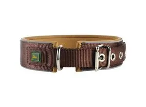HUNTER NEOPREN REFLECT Hundehalsband - Nylon, Neopren gepolstert, 34-41 cm (S-M), braun karamell, reflektierend für bessere Sichtbarkeit bei Dämmerung und Dunkelheit