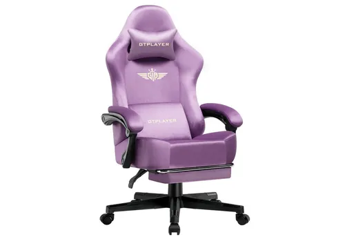 GTPLAYER Ergonomischer Gaming Stuhl mit Fußstütze in lila von GTPLAYER