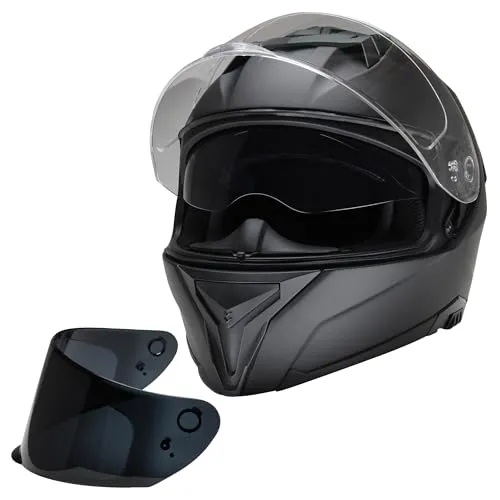 CMX Blacky L Integralhelm schwarz matt mit klarem und getöntem Visier