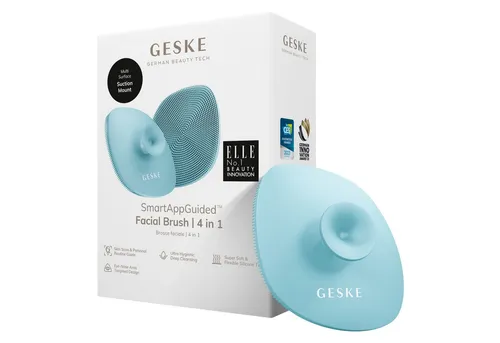 GESKE German Beauty Tech Elektrische Gesichtsreinigungsbürste SmartAppGuided™ Facial Brush 4 in 1, Packung, 1-tlg., inkl. kostenloser APP (SmartAppGuided Device), Mit der GESKE App erhältst Du deine personalisierte Hautpflegeroutine.