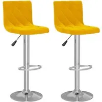 vidaXL Barhocker 2 Stk. Senfgelb Samt in gelb von vidaXL