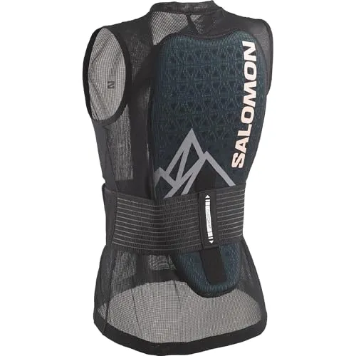 Salomon Flexcell Pro Weste Damen Rückenschutz Ski Snowboarden MTN, Anpassungsfähiger Schutz, Atmungsaktivität und Einfach Anzupassen, Schwarz, L
