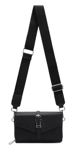 ITALYSHOP24 OBC Damen Umhängetasche Schwarz V1