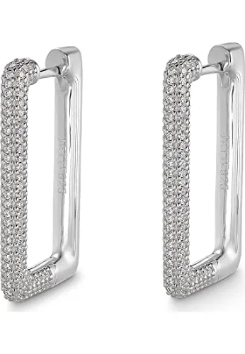 JETTE Damen-Creolen 925er Silber mit Zirkonia von JETTE