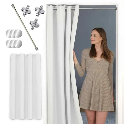 tinycurtains Türvorhang mit Magneten in silber von tinycurtains