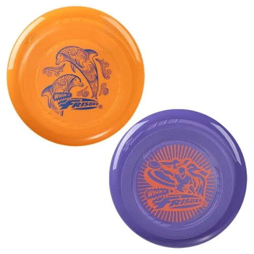 Wham-O Frisbee Go 2er Pack Flugscheibe, 22.86 cm Leichtes buntes Spielzeug-Set für Anfänger Kinder Jungen Mädchen ab 5 Jahren Outdoor Strand Park Garten Spiel - 70g