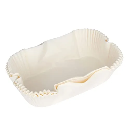 KitchenCraft Laibformeinlagen, Antihaft, Kuchen- und Brotform, 2 x 9 cm, Packung mit 4 Einlagen, weiß